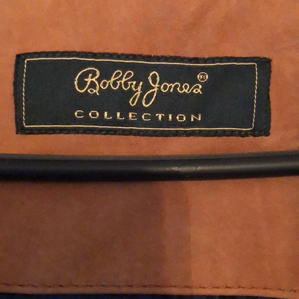 Men’s fall brown VTG Bobby Jones Y2k collection golf leather jacket - Picture 16 of 17